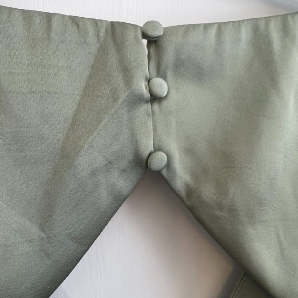 Lulus Elegant Confidence Sage Satin Flutter Sleev… - image 6